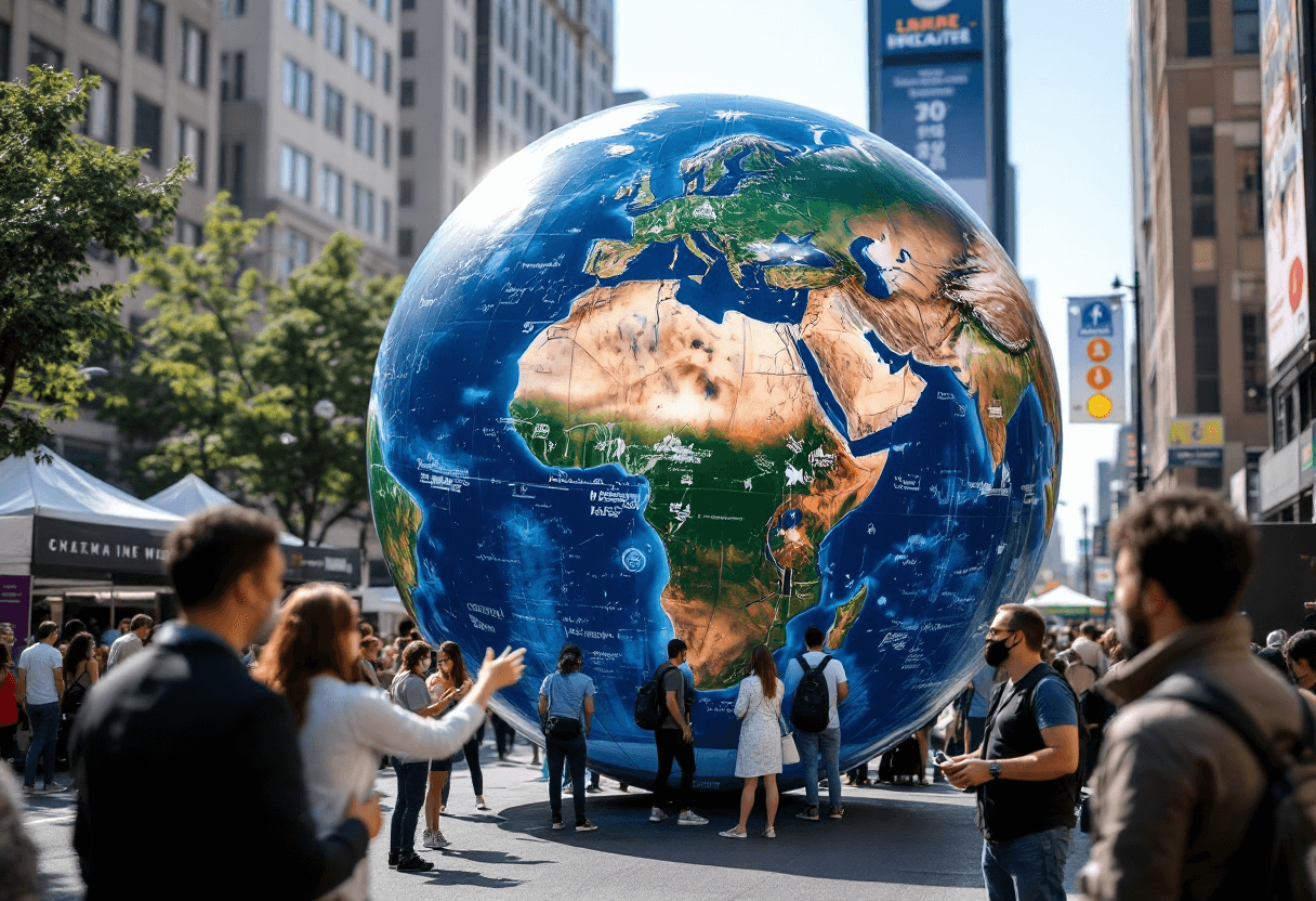 Sphère gonflable promotionnelle en événement